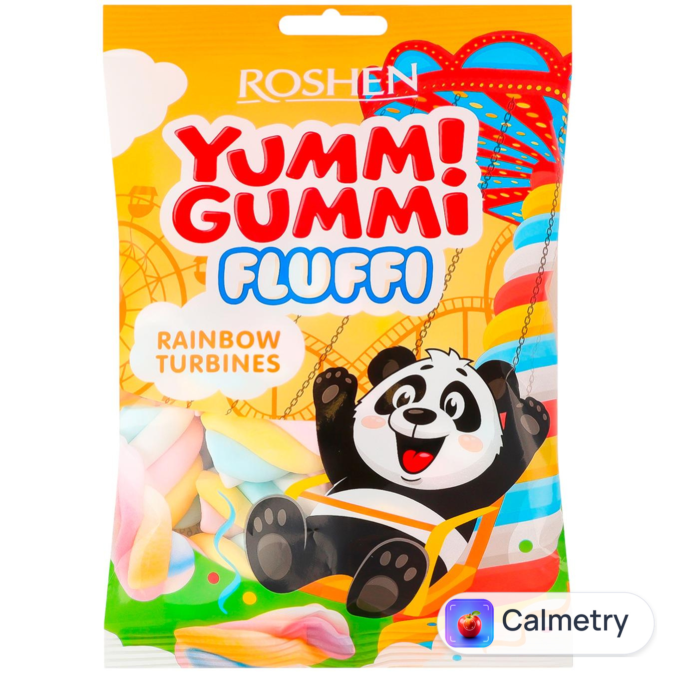 Цукерки Roshen Yummi Gummi Fluffi Rainbow Turbines 65г