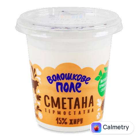 Сметана Волошкове поле термостатна 15%, стакан, 300г