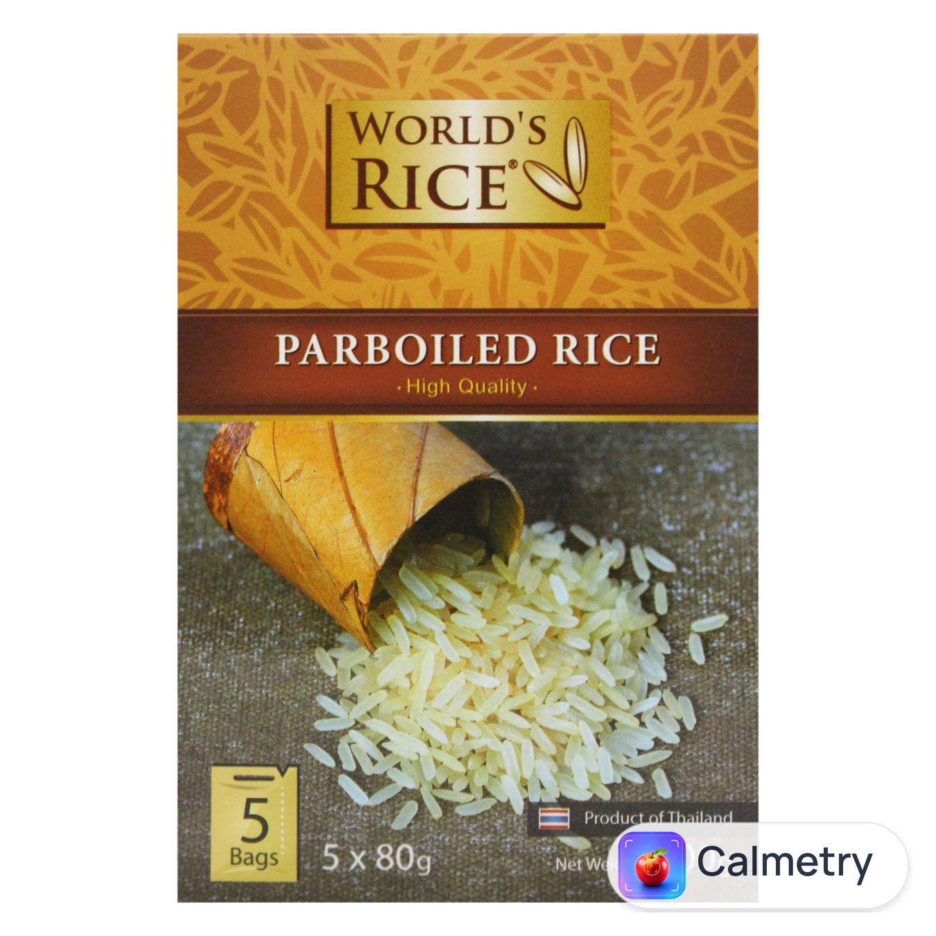 Рис World's Rice довгозернистий шліфований пропарений в пакетиках 400г — фото продукту