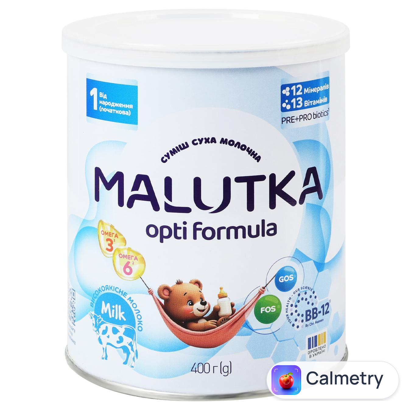 Суміш молочна суха Malutka Opti Formula 1 від народження 400г — фото продукту
