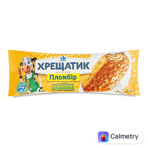 Морозиво «Хрещатик» «Пломбірна корівка» карамельне 12%, 75г