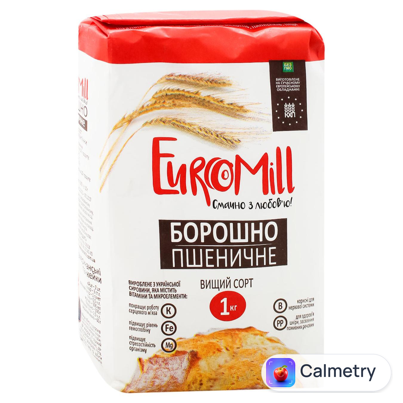 Борошно EuroMill пшеничне вищий сорт 1кг — фото продукту
