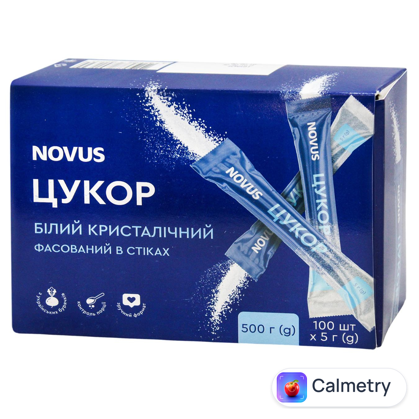 Цукор Novus білий кристалічний порційний 5г*100шт — фото продукту