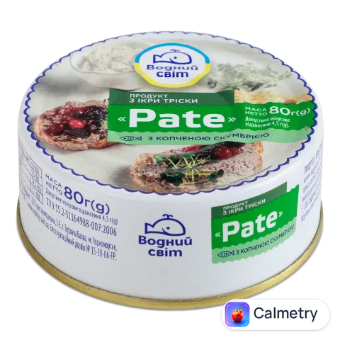 Продукт з ікри тріски з копченою скумбрією Pate Водний світ