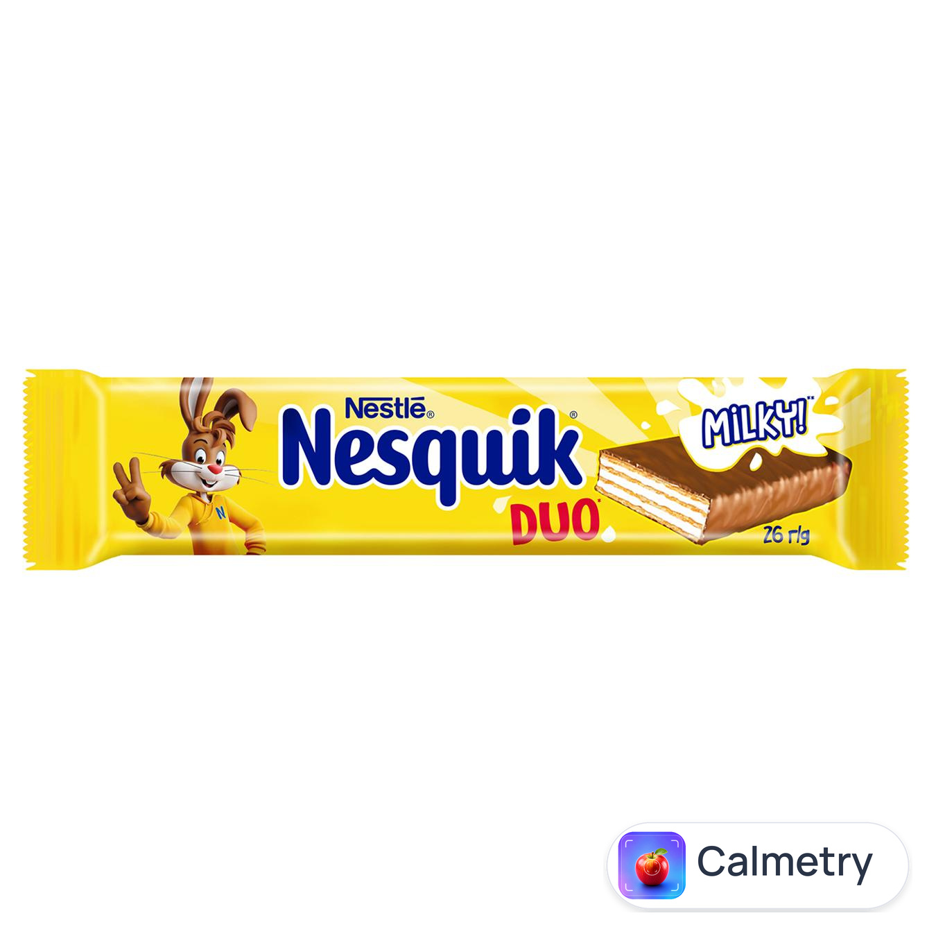 Батончик вафельний NESTLÉ® NESQUIK® DUO в молочному шоколаді 26г — фото продукту