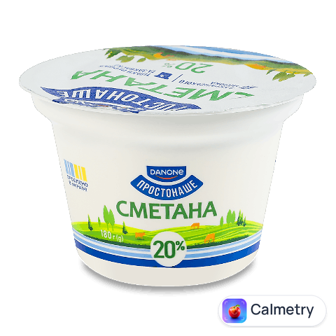 Сметана Простонаше 20%, стакан, 180г