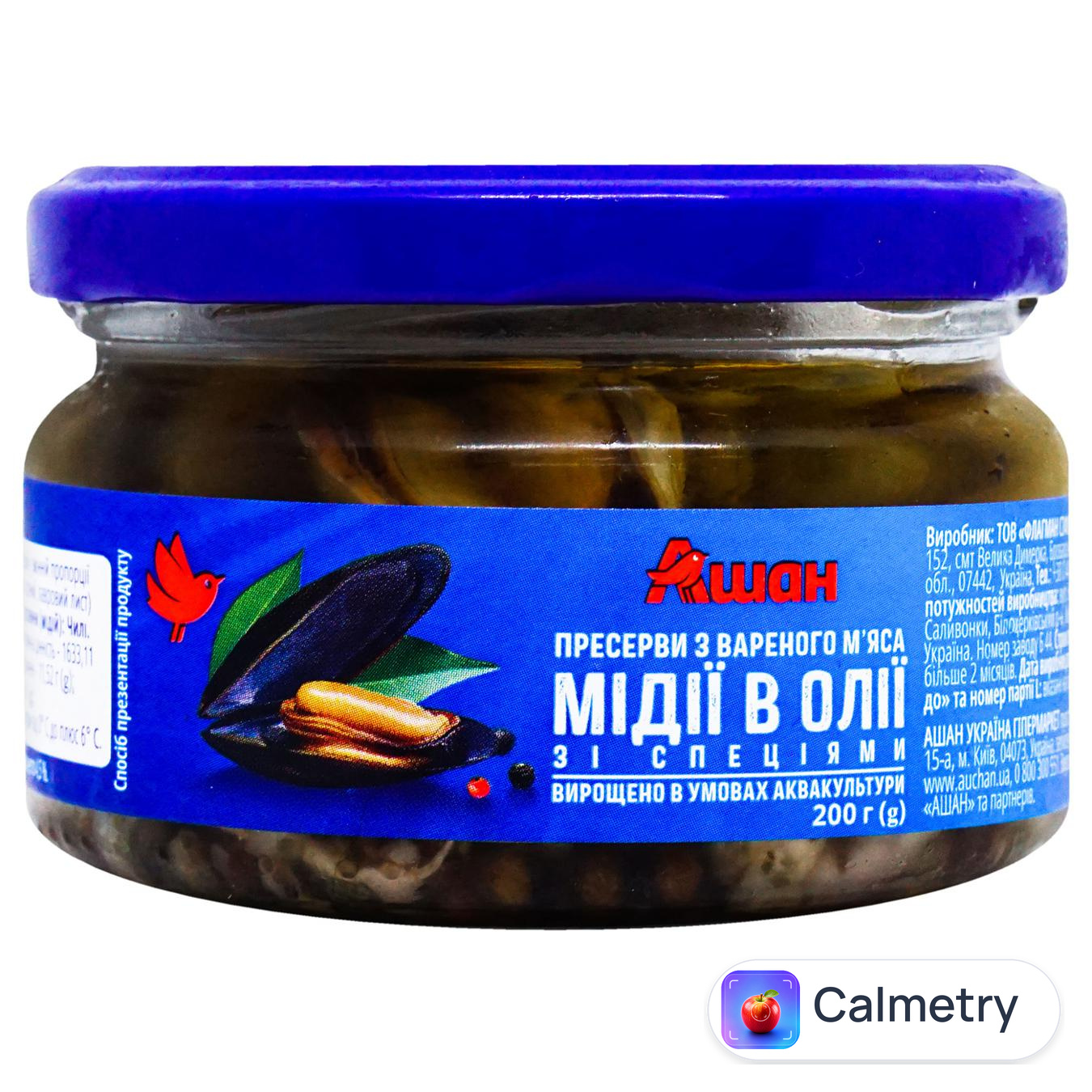 Мідії Auchan в олії зі спеціями 200г