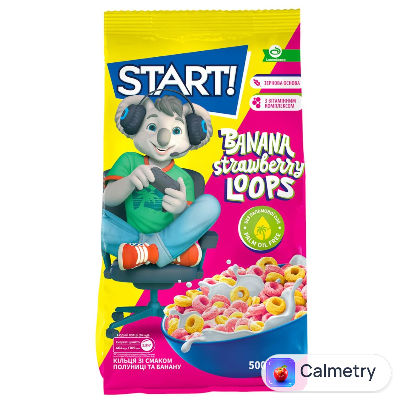 Сніданок сухий Start! Кільця зі смаком полуниці та банану 500г — фото продукту