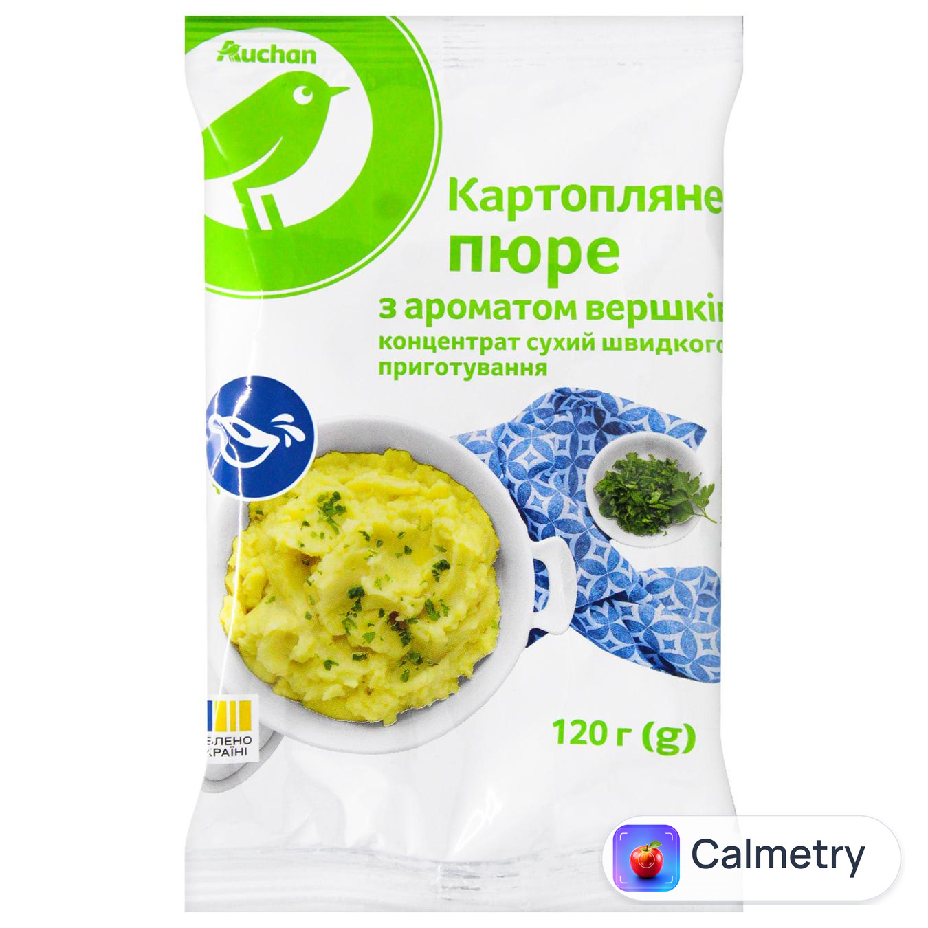 Картопляне пюре Auchan зі смаком вершків 120г