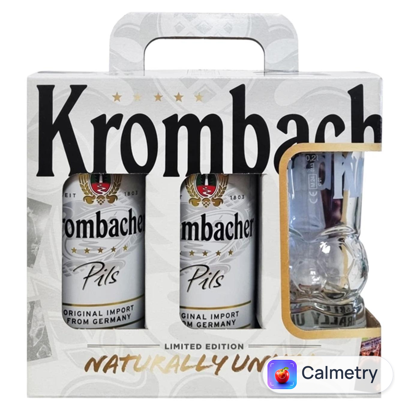 Пиво Krombacher Pils світле 4,8% 5 шт*0,5л + келих 200мл