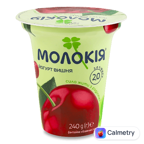 Йогурт Молокія з вишнею густий 2%, 240г