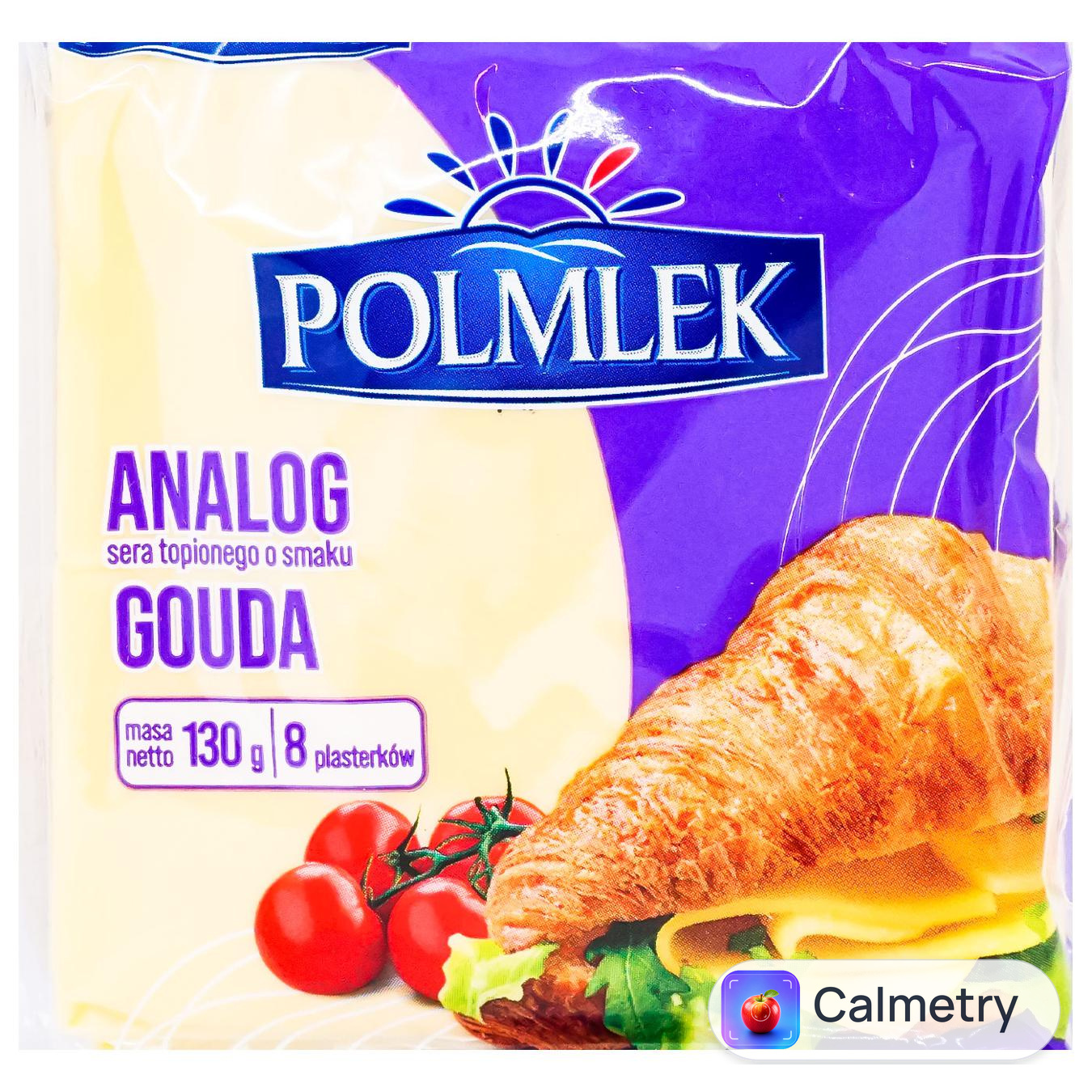 Сир плавлений Polmlek Gouda нарізаний 130г