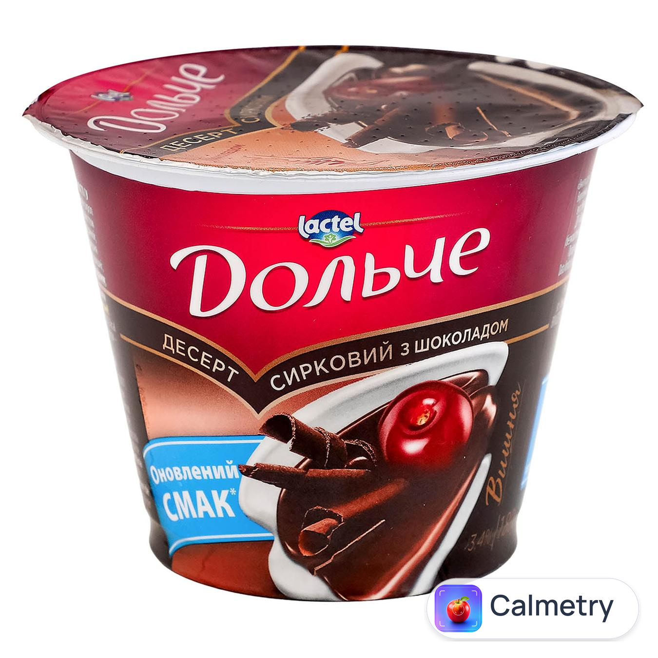 Десерт сирковий Дольче Вишня з шоколадом 3,4% 180г — фото продукту