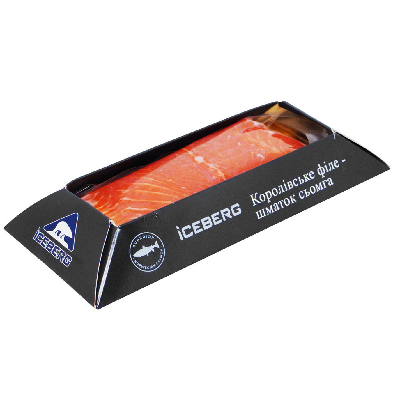 Сьомга Iceberg філе-шматок на шкірі слабосолена 130г — фото продукту