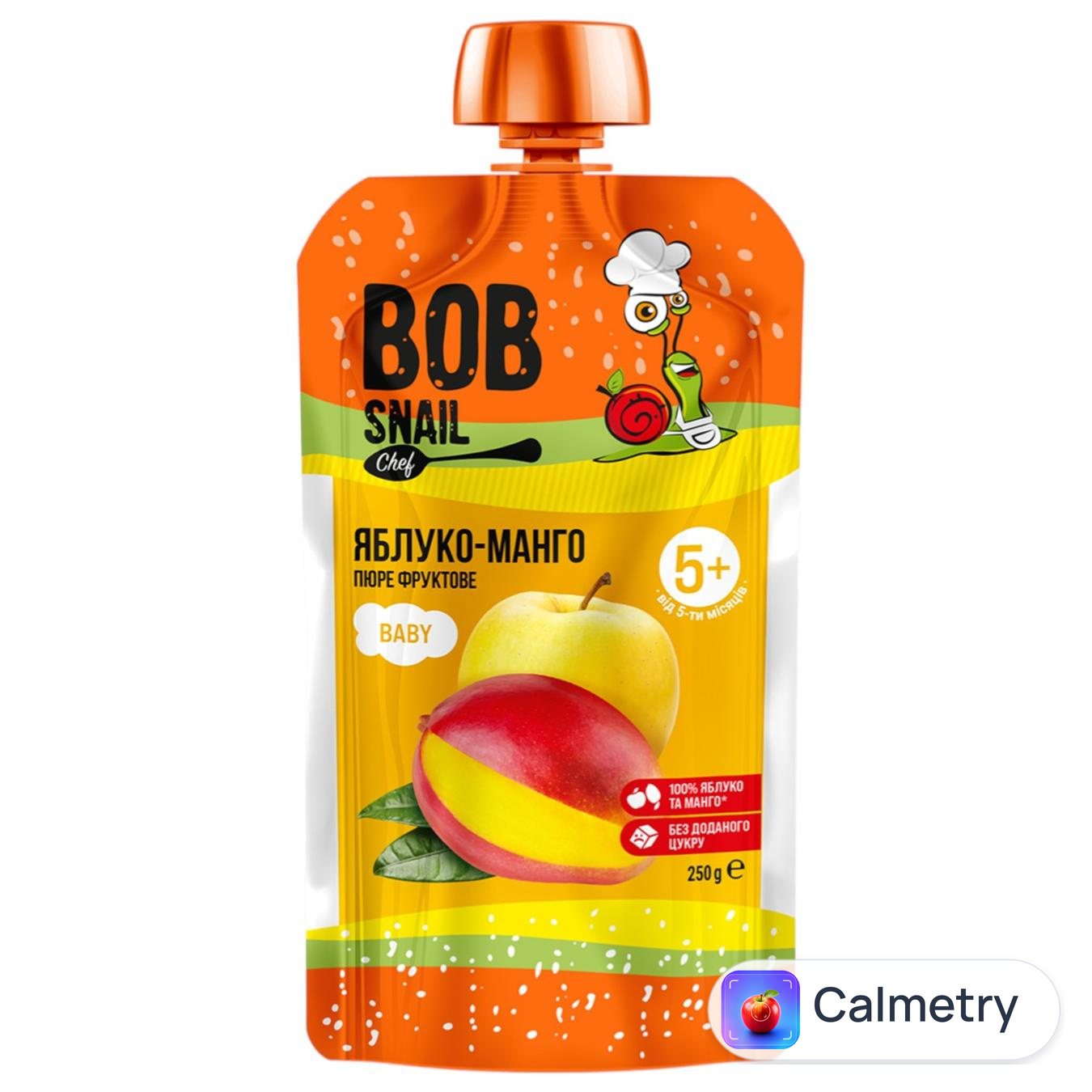 Пюре Bob Snail Яблуко-манго 250г — фото продукту