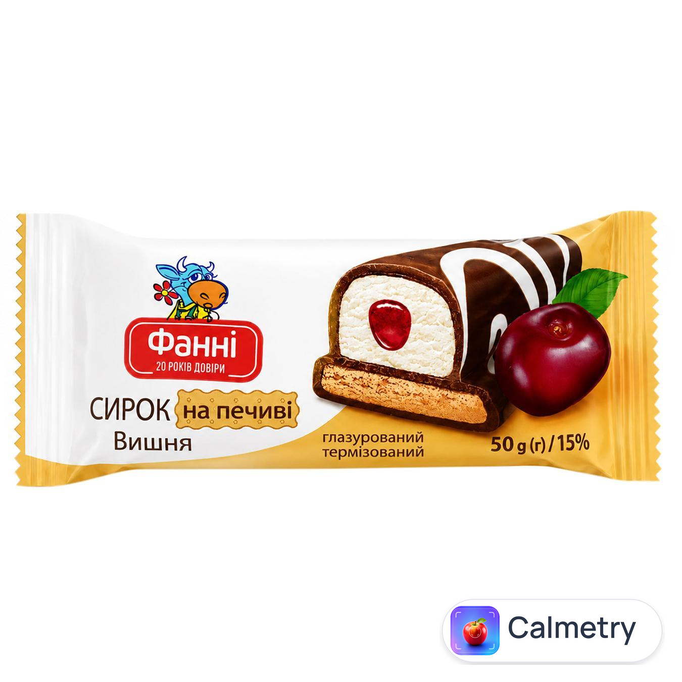 Сирок глазурований Фанні вишня на печиві 15% 50г