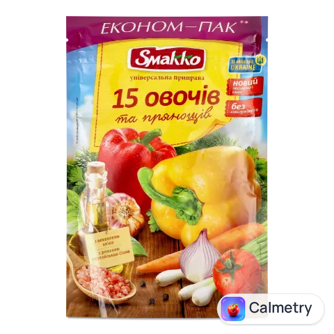 Приправа Smakko «15 овочів та прянощів» універсальна 160г