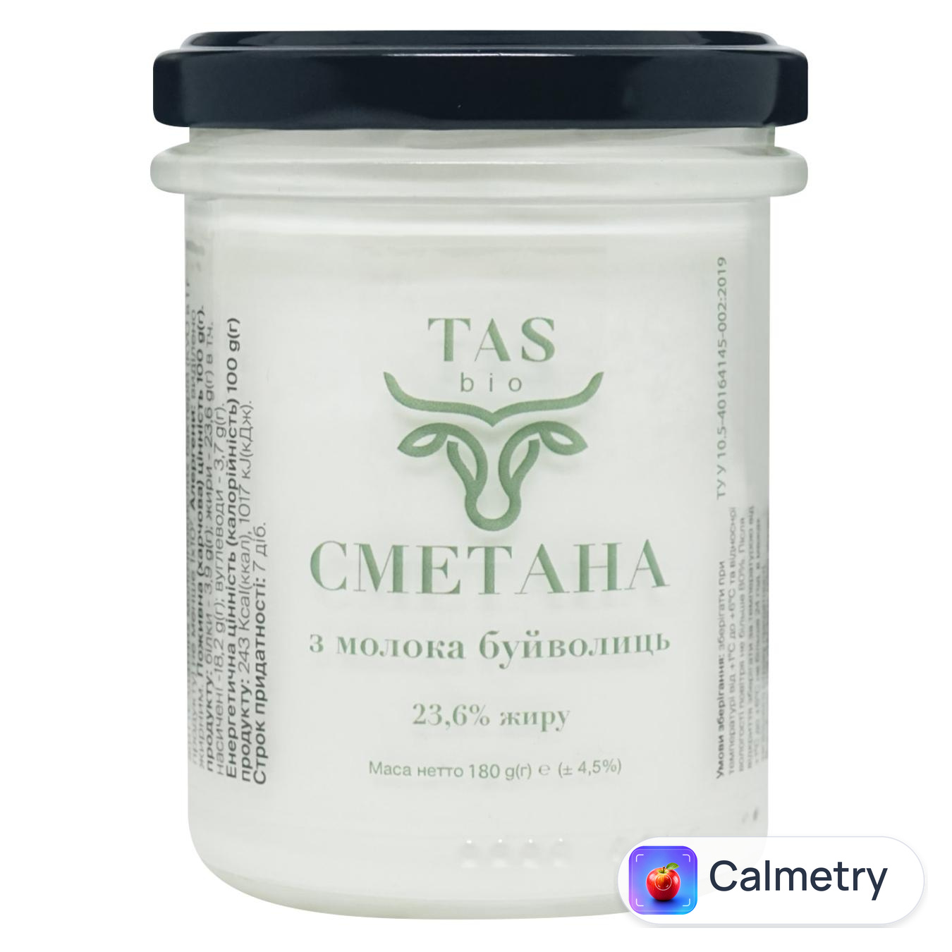Сметана Tas Bio з молока буйволиць 180г