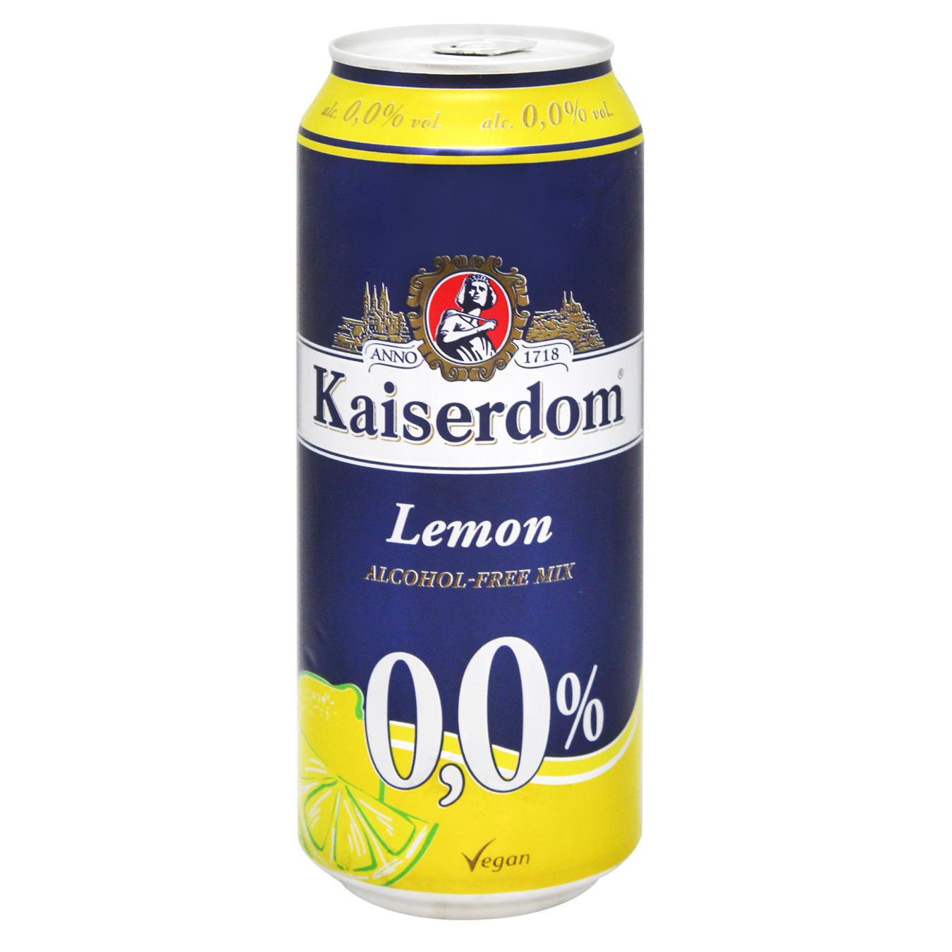Пиво безалкогольне Kaiserdom Lemon з/б 0.5л — фото продукту