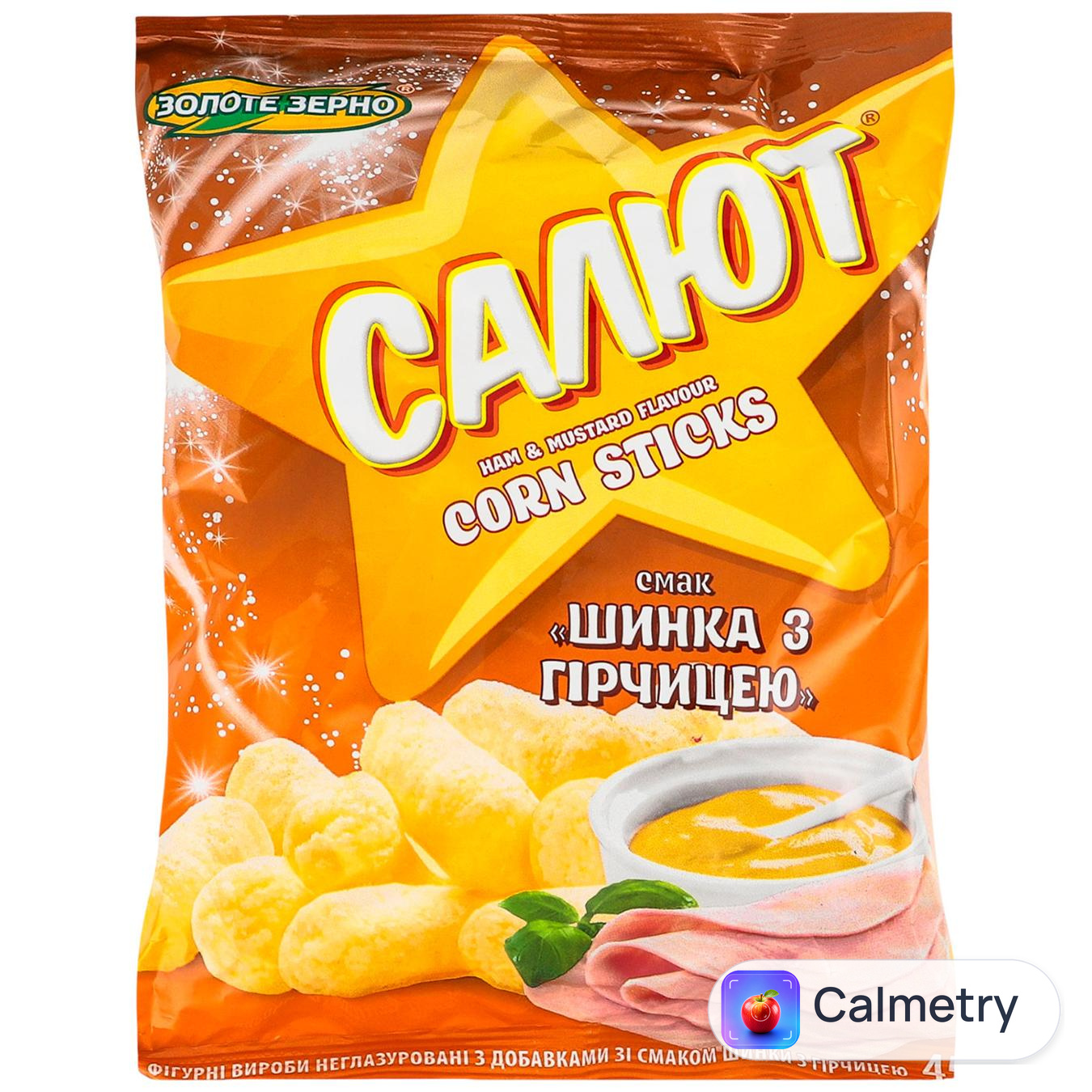 Палички кукурудзяні Золоте зерно Салют шинка з гірчицею 45г