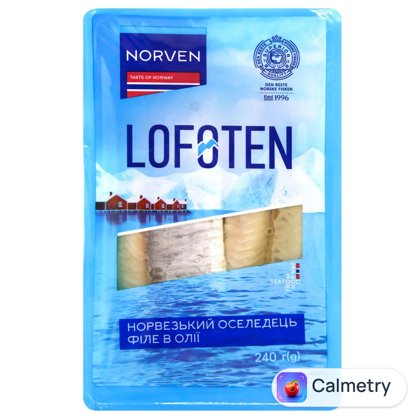 Оселедець Norven Lofoten філе в олії 240г — фото продукту