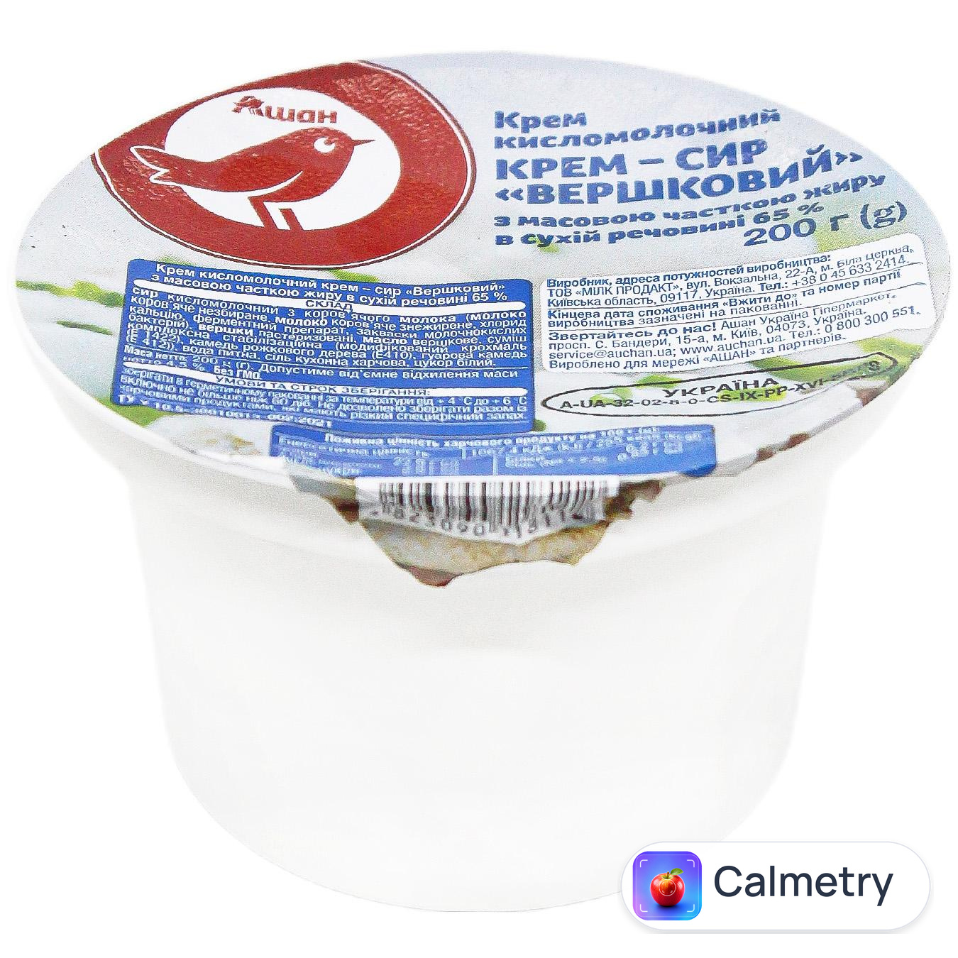 Крем-сир Auchan вершковий 65% 200г