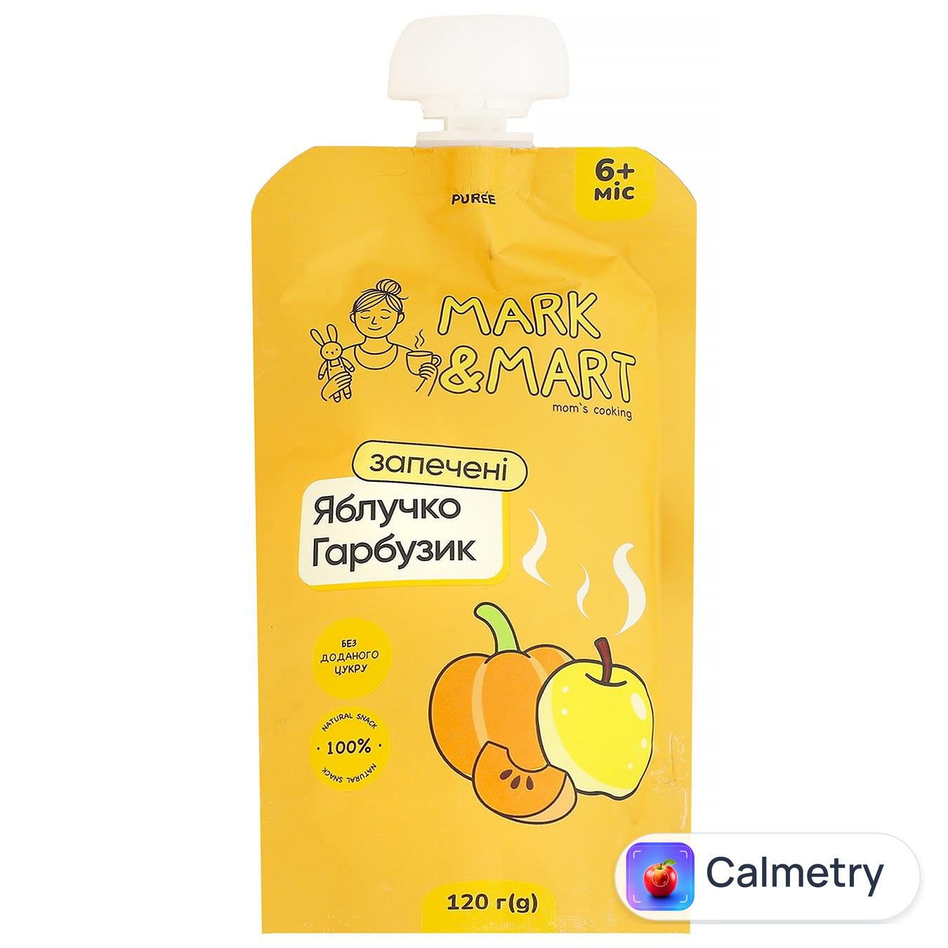 Пюре фруктове Mark&Mart Запечене яблучко і гарбузик 120г