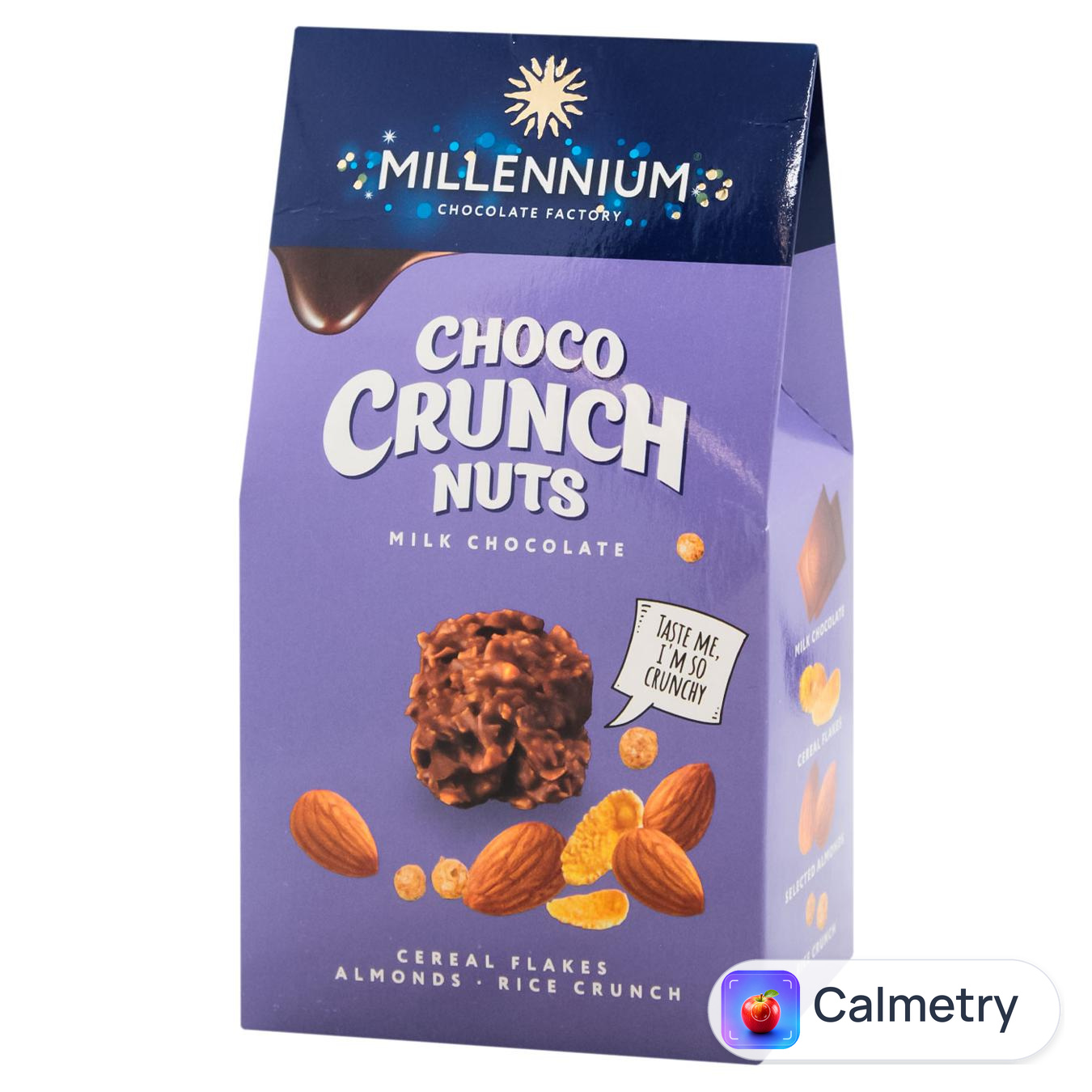 Цукерки Millennium Choco Crunch мигдаль-злакові пластівці-рисові кульки 100г