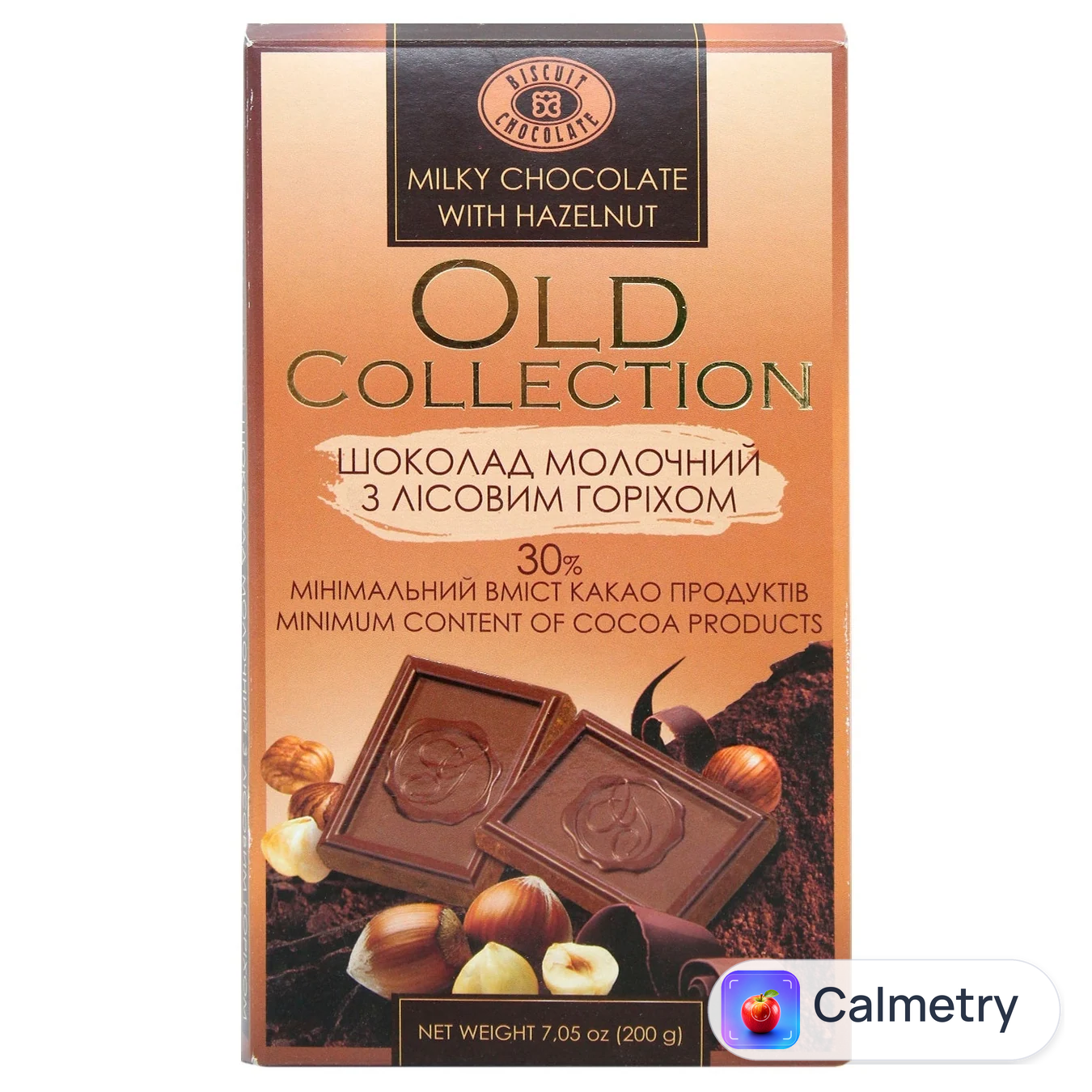 Шоколад молочний Бісквіт-Шоколад Old Collection з лісовим горіхом 32% 200г