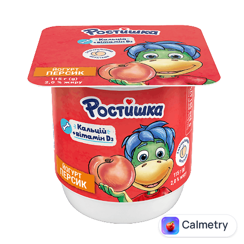 Йогурт Ростишка персик 2%, стакан, 115г