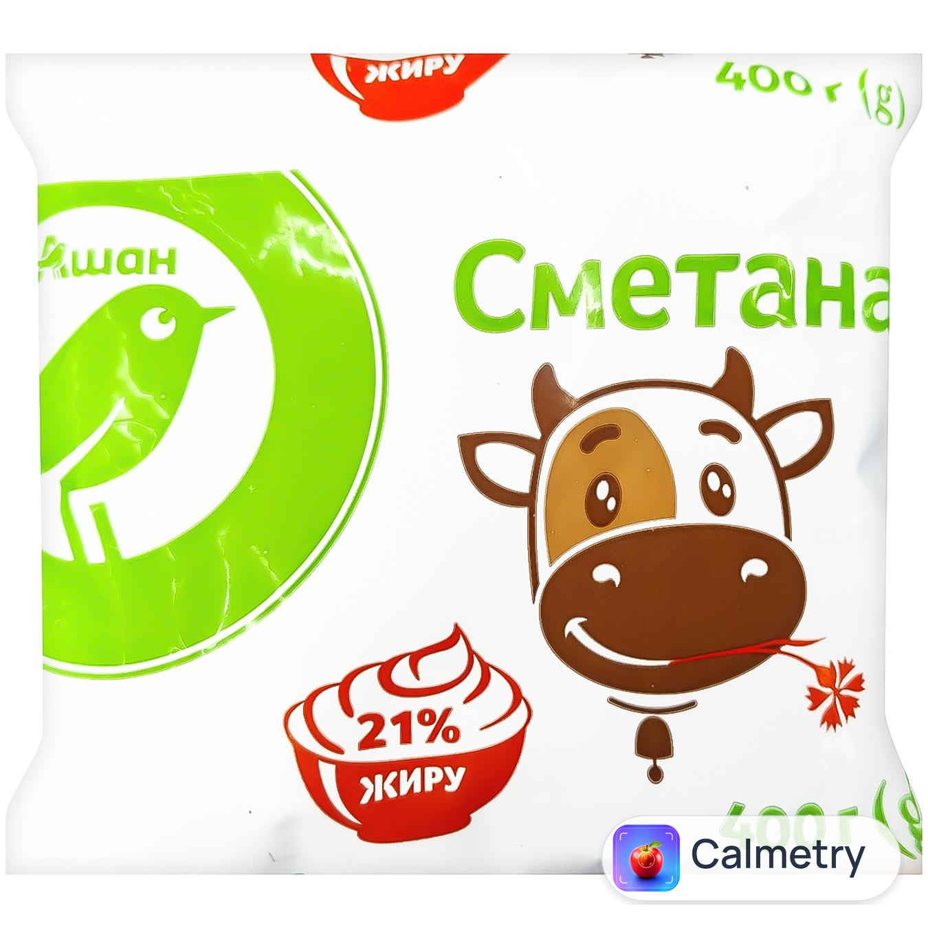 Сметана Auchan 21% 400г