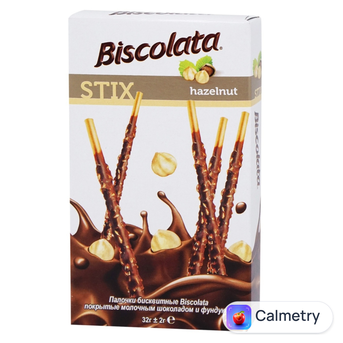 Соломка Biscolata Stix з фундуком в молочному шоколаді 32г