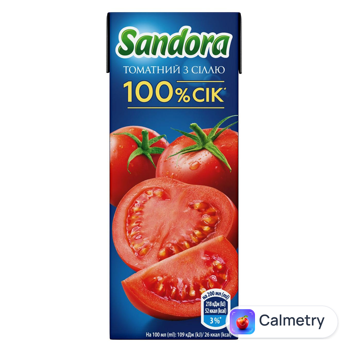 Сік Sandora томатний з сіллю 200мл