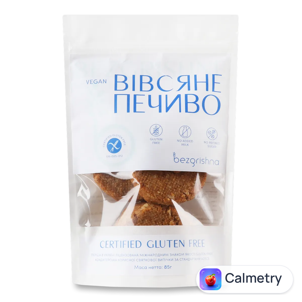 Печиво «Лавка Традицій» Bezgrishna bakery вівсяне без глютену 85г