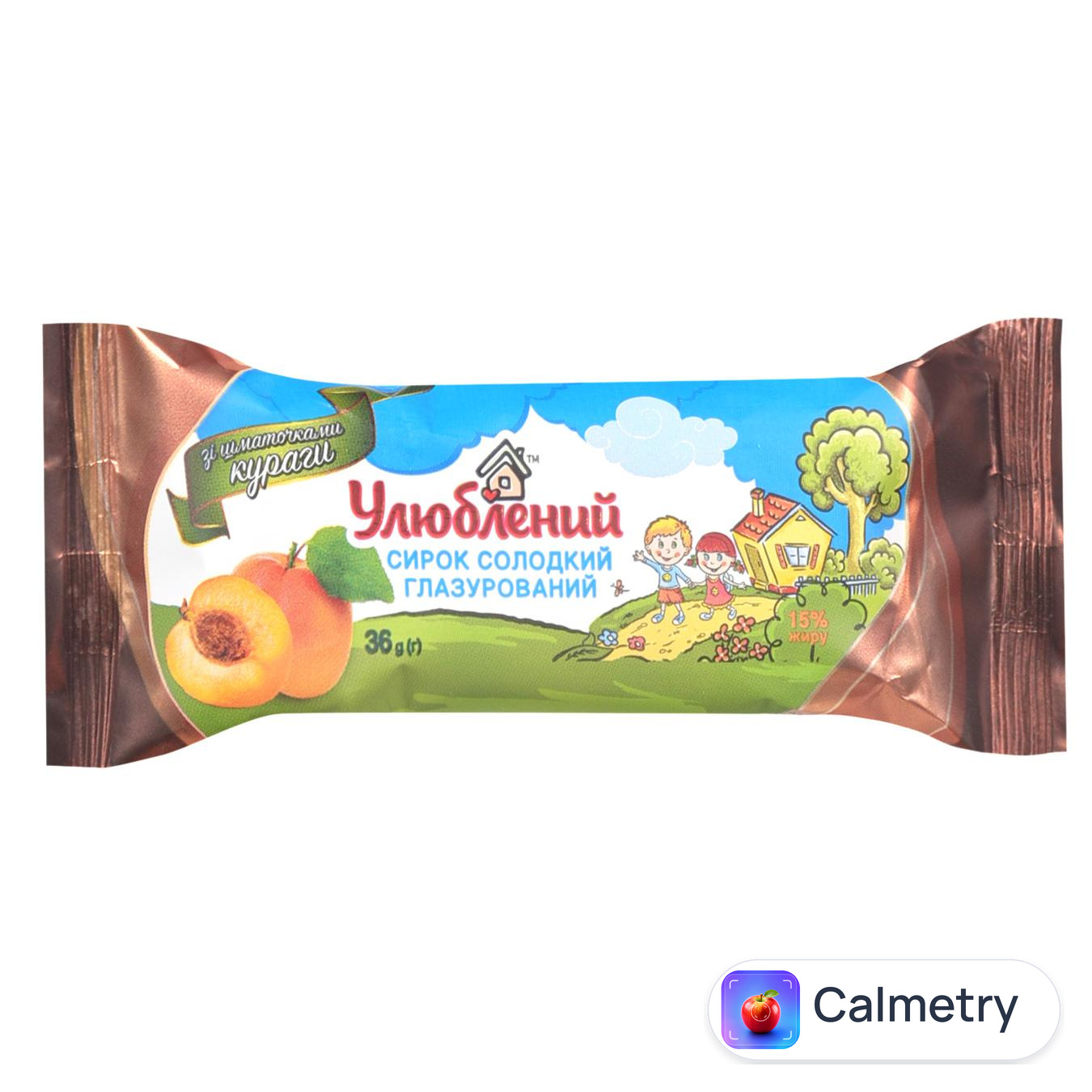 Сирок глазурований Улюблений зі шматочками кураги 15% 36г