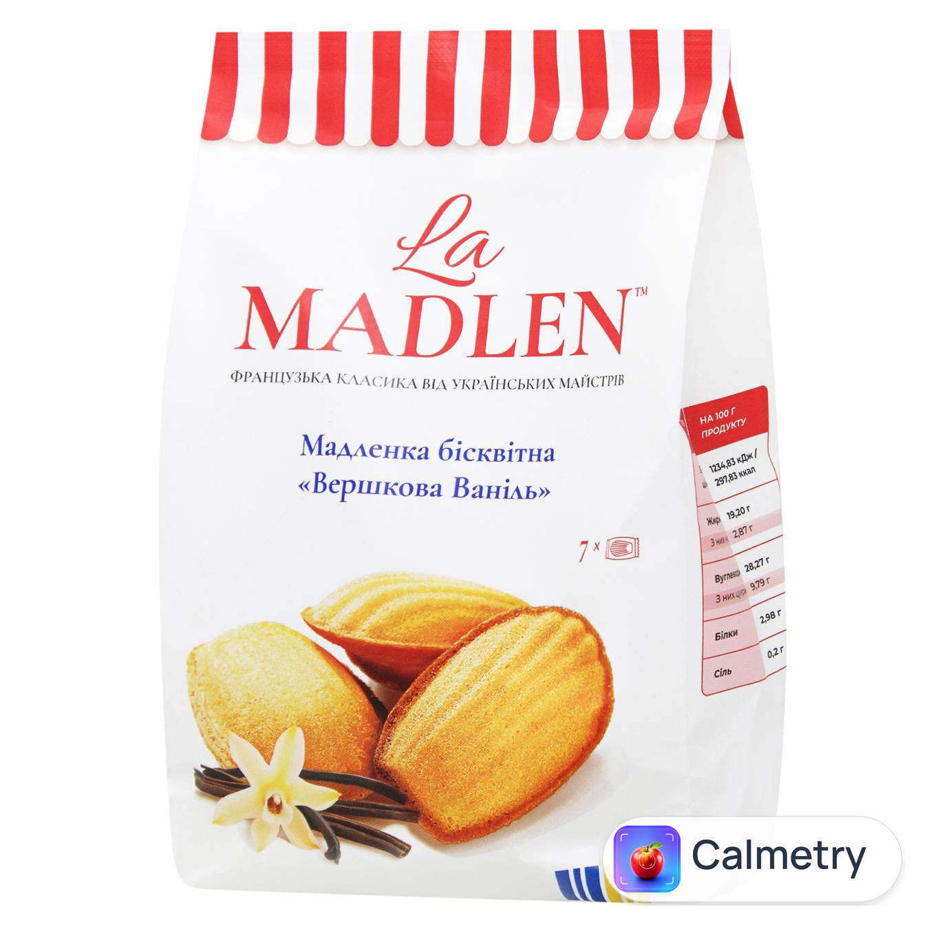Мадленка бісквітна La Madlen Вершкова ваніль 140г — фото продукту