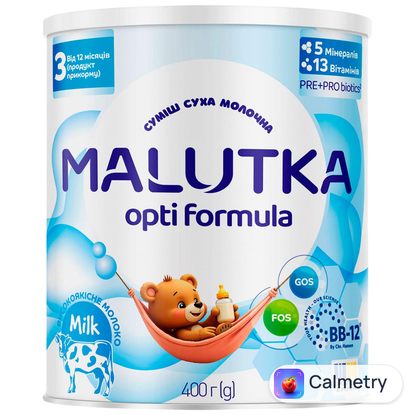 Суміш молочна суха Malutka Opti Formula 3 від 12 місяців 400г — фото продукту