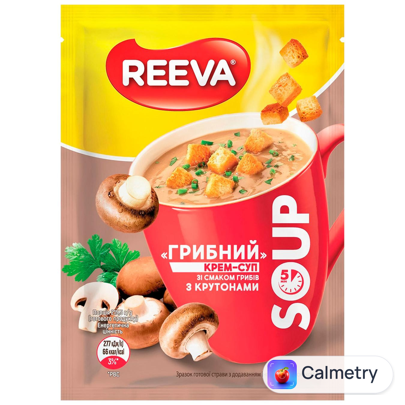 Суп-крем Reeva грибний з крутонами 15,5г — фото продукту