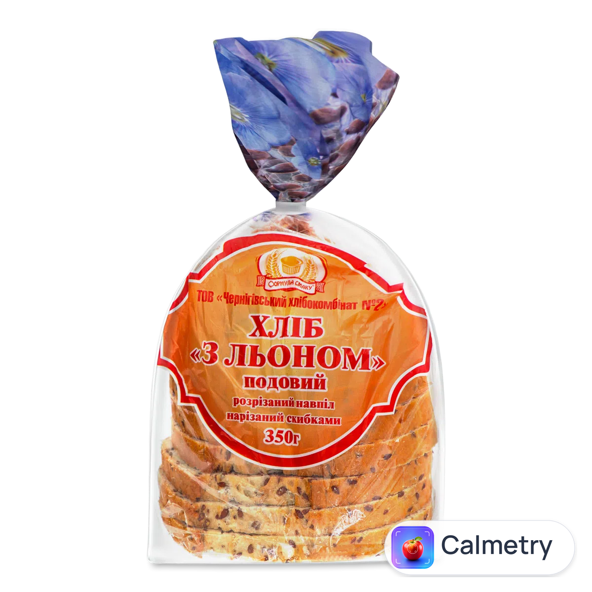 Хліб «Формула смаку» з льоном половинка, нарізаний 350г