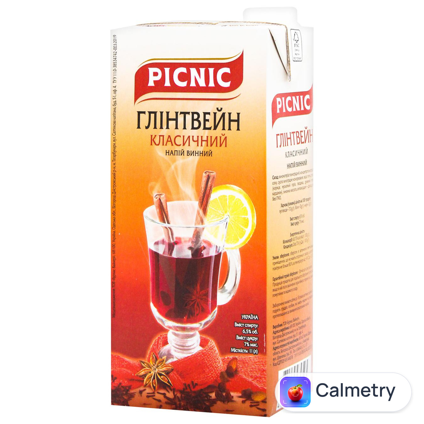 Напій винний Picnic Глінтвейн червоний напівсолодкий 10% 1л