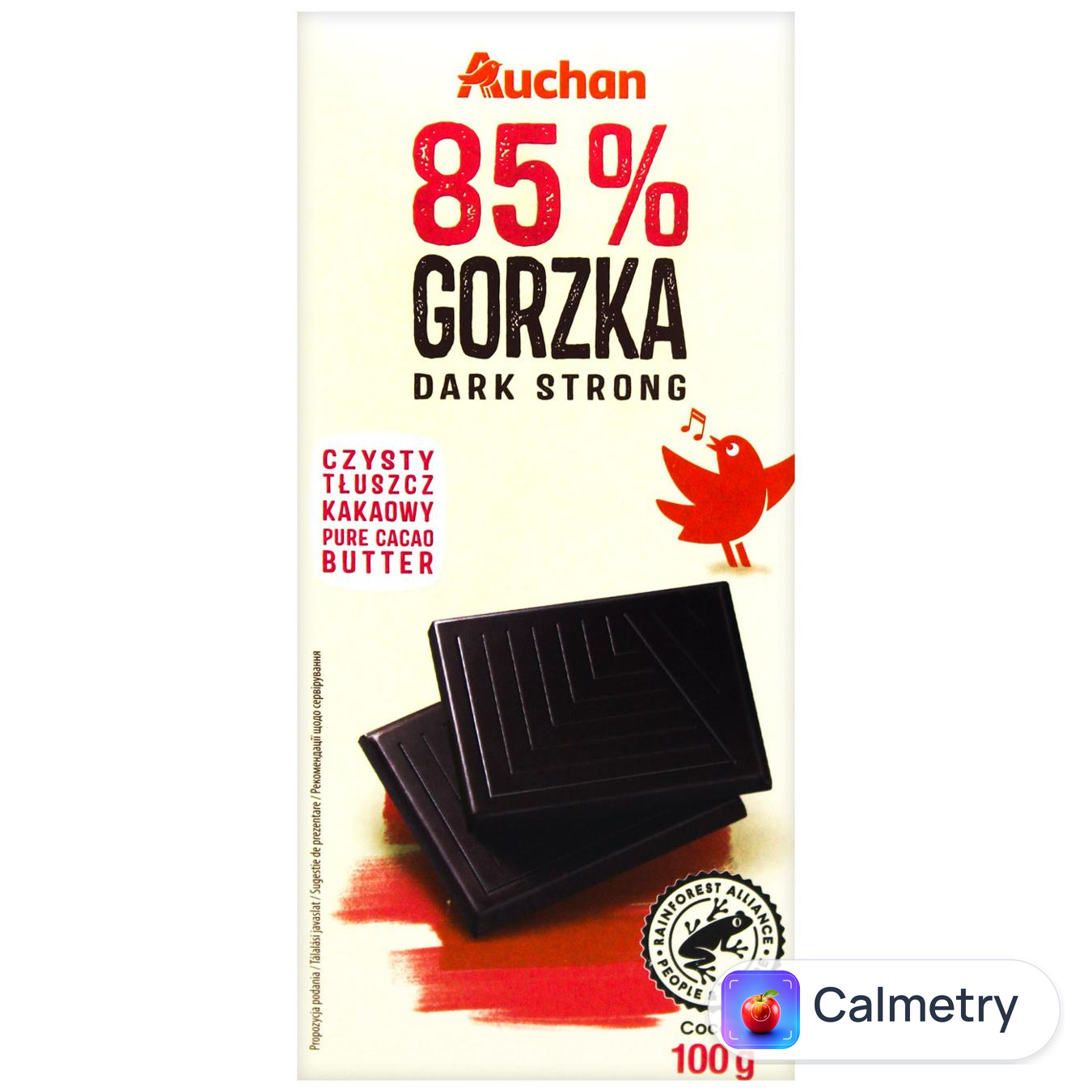 Шоколад чорний Auchan 85% 100г