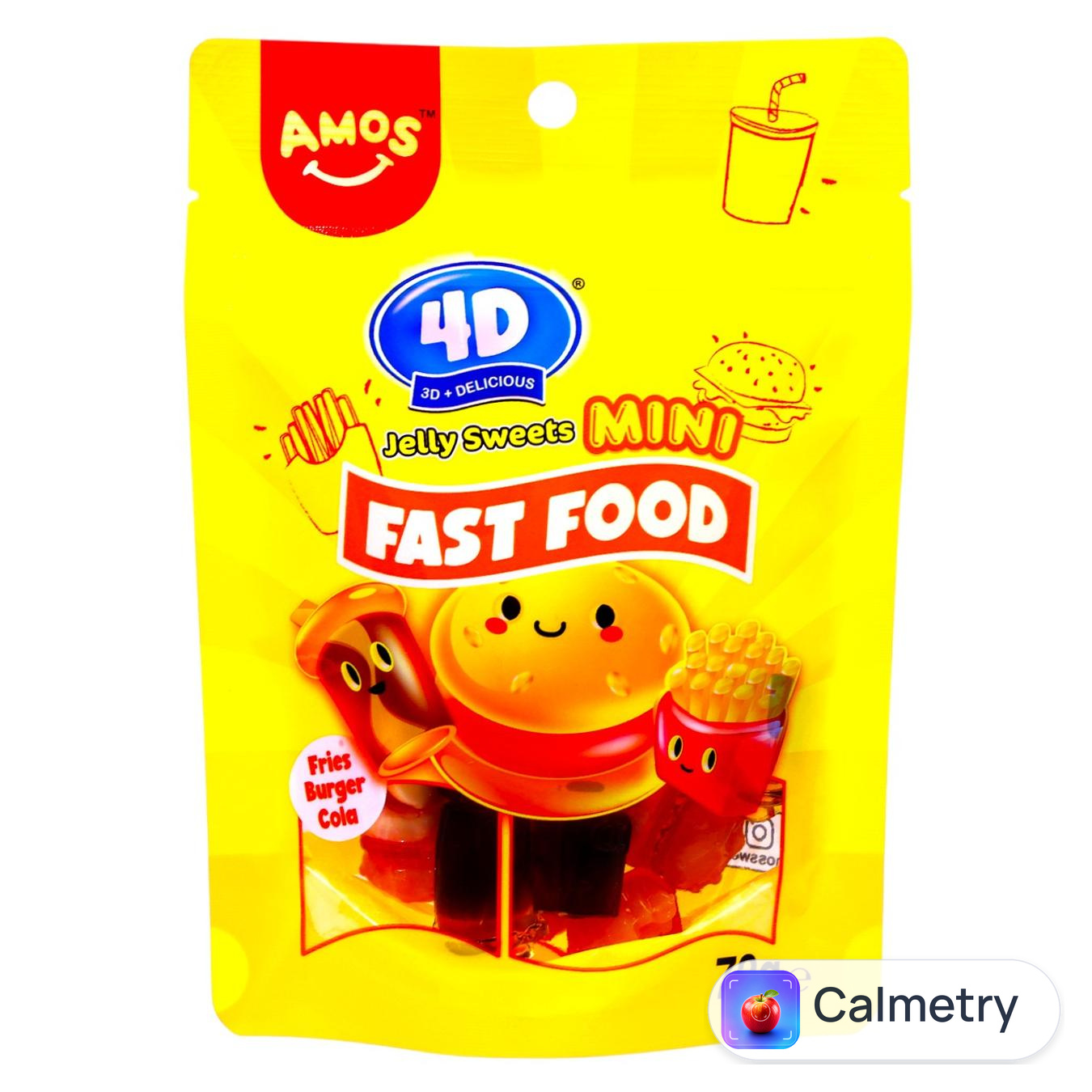 Цукерки Amos 4D Gummy Фаст Фуд желейні 72г Аmos