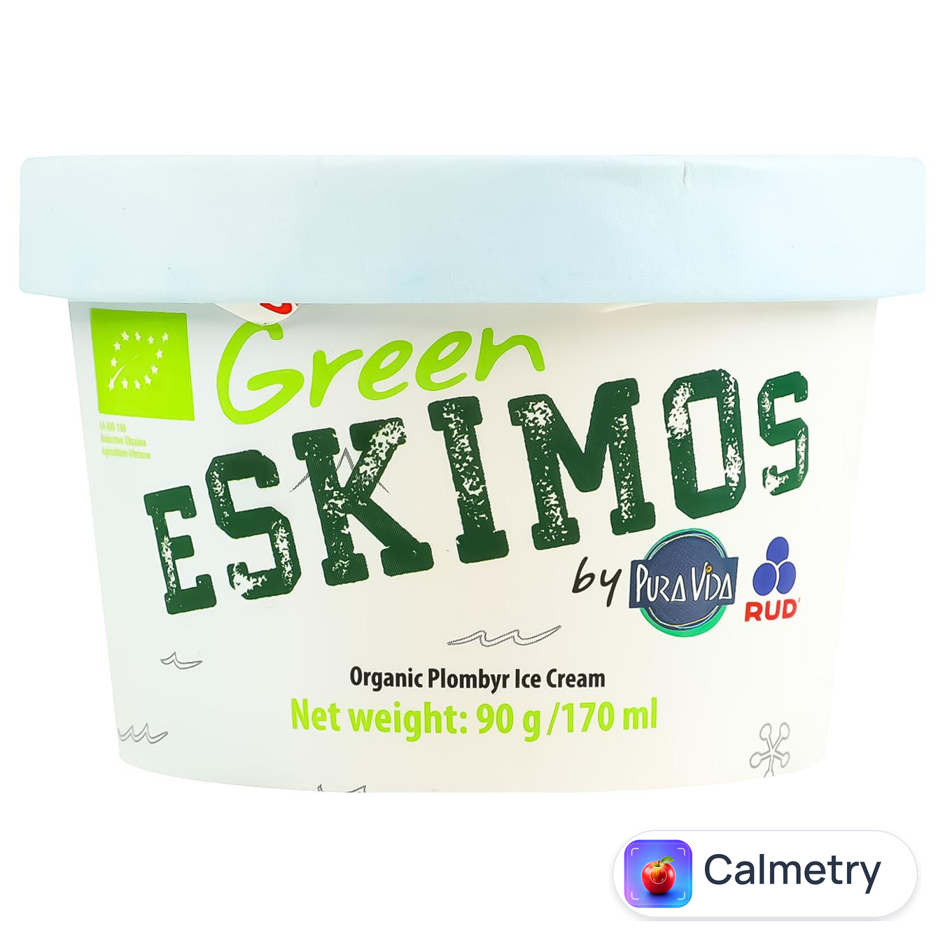 Морозиво пломбір Rud by Pura Vida Green Eskimos органічне 90г
