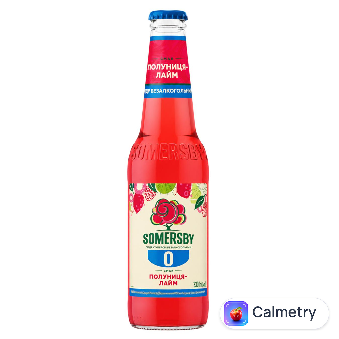 Сидр Somersby полуниця-лайм безалкогольний 0,33л — фото продукту