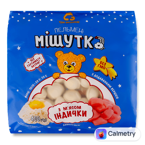 Пельмені Три ведмеді Мішутка з індичкою та вершками, 400г