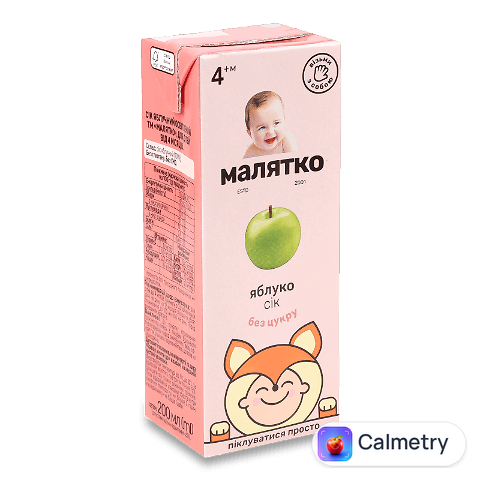 Сік «Малятко» яблучний освітлений т/п, 200мл