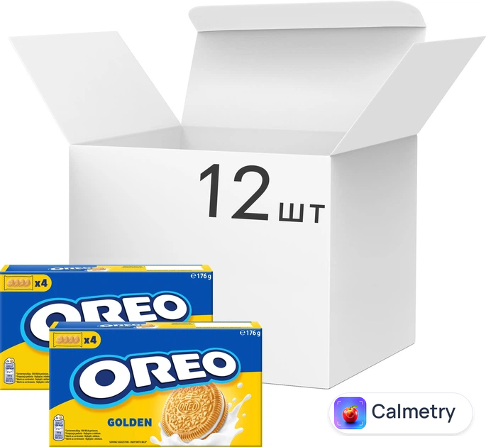Упаковка печива Oreo з начинкою з ванільним смаком 176 г х 12 шт