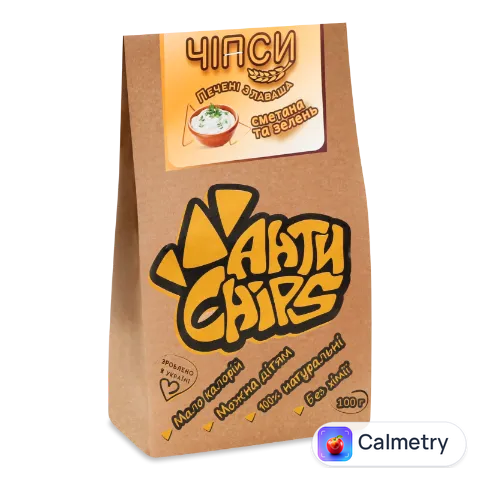 Чипси АнтиChips зі смаком сметана-зелень