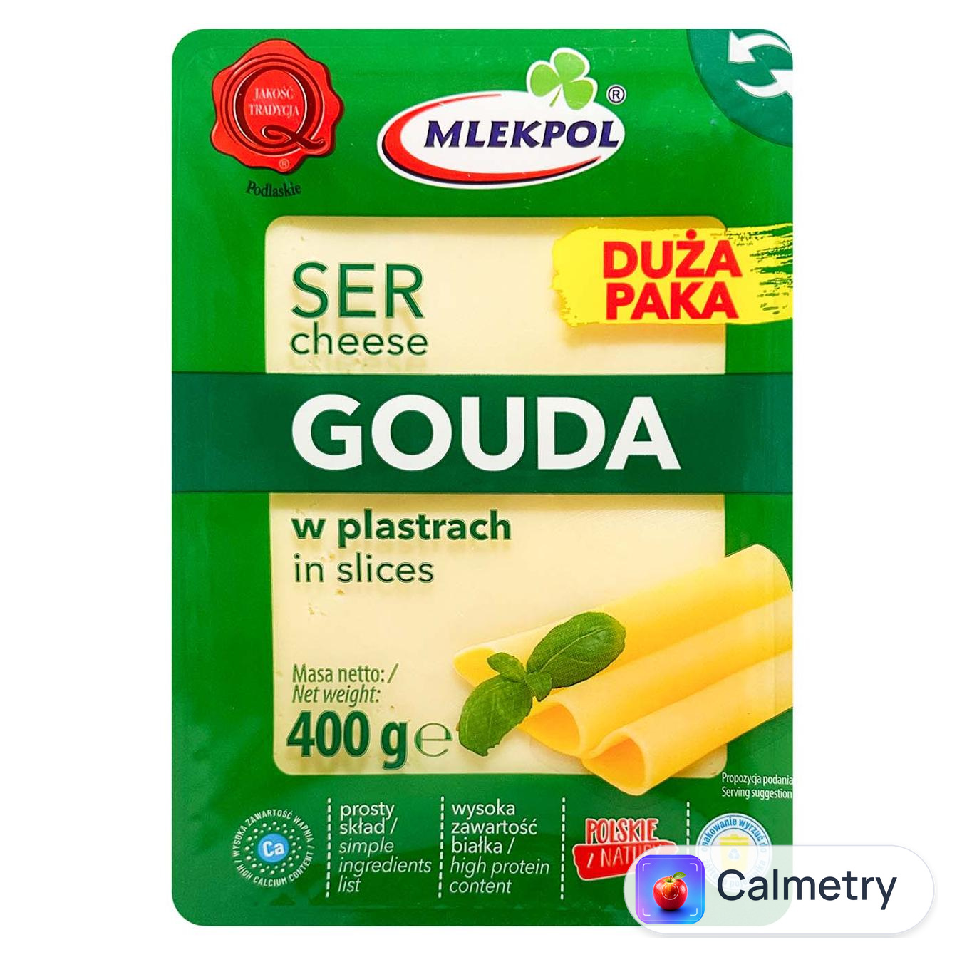 Сир Mlekpol Гауда нарізаний 400г — фото продукту