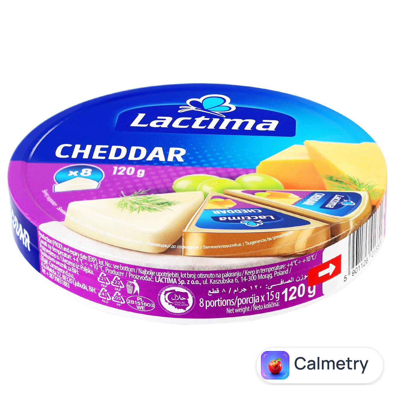 Сир плавлений Lactima Чеддар 40% 120г лактіма